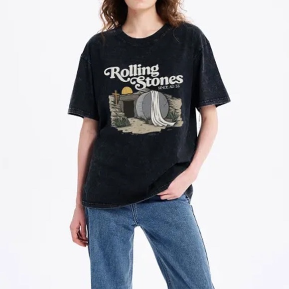 Vintage Unisex Rolling Stones Christian Graphic Tee - Picture 2 of 8